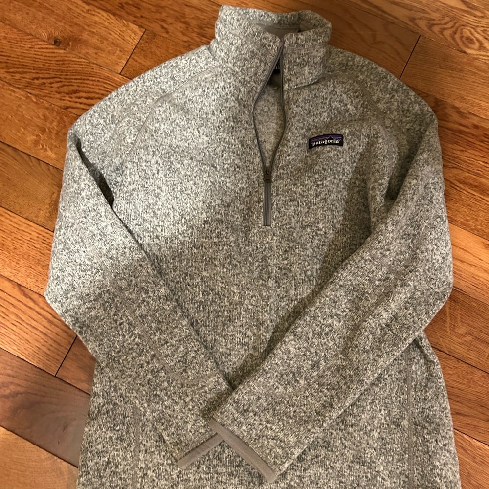 Patagonia Heathered Gray Fleece Pullover 1/4 zip - Picture 2 of 5